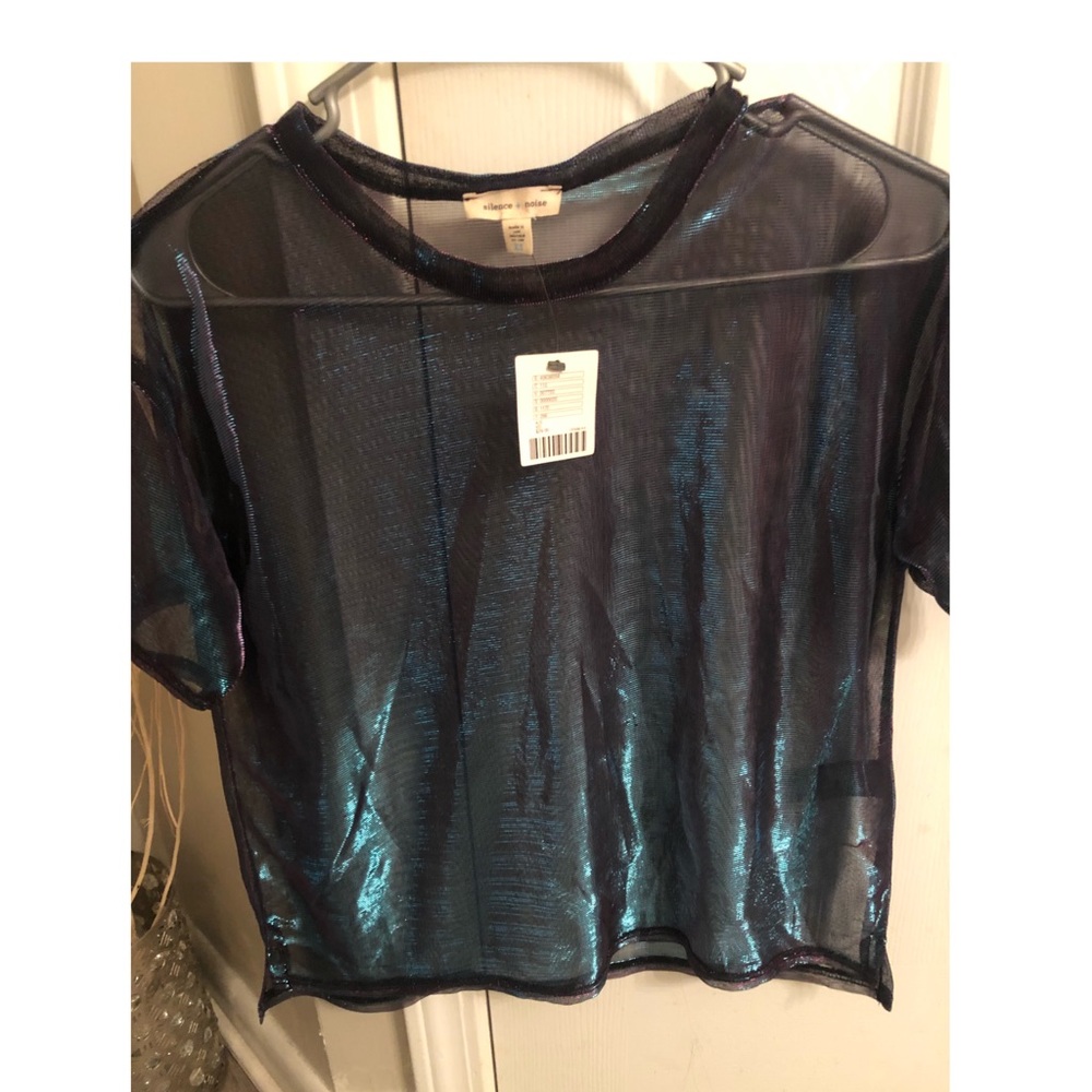 Brand new multi color sheer crop blouse 👚
